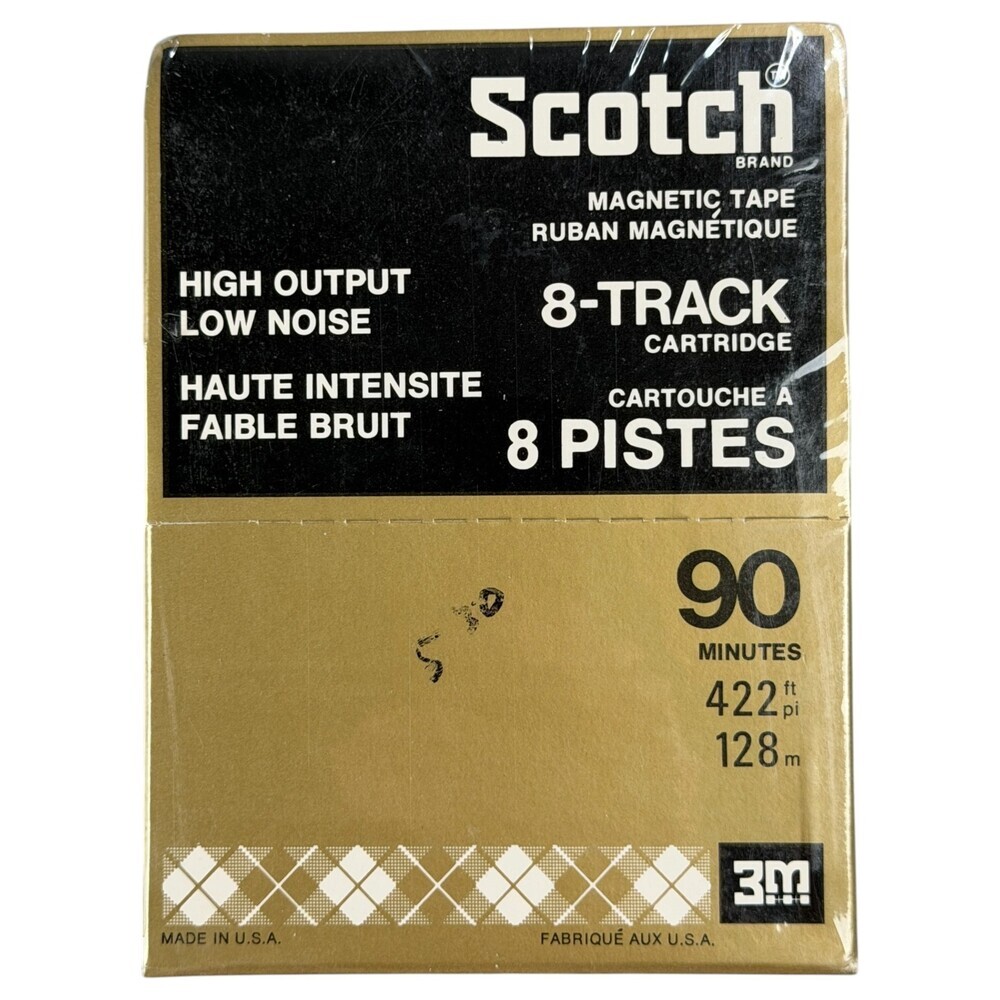 Scotch 8-Track Blank Magnetic Tape Cartridge 90 Min High Output Low Noise 3M NEW